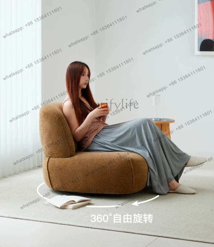 Medieval small apartment cloud lazy single sofa chair living room light luxury high-end rotating leisure chair
