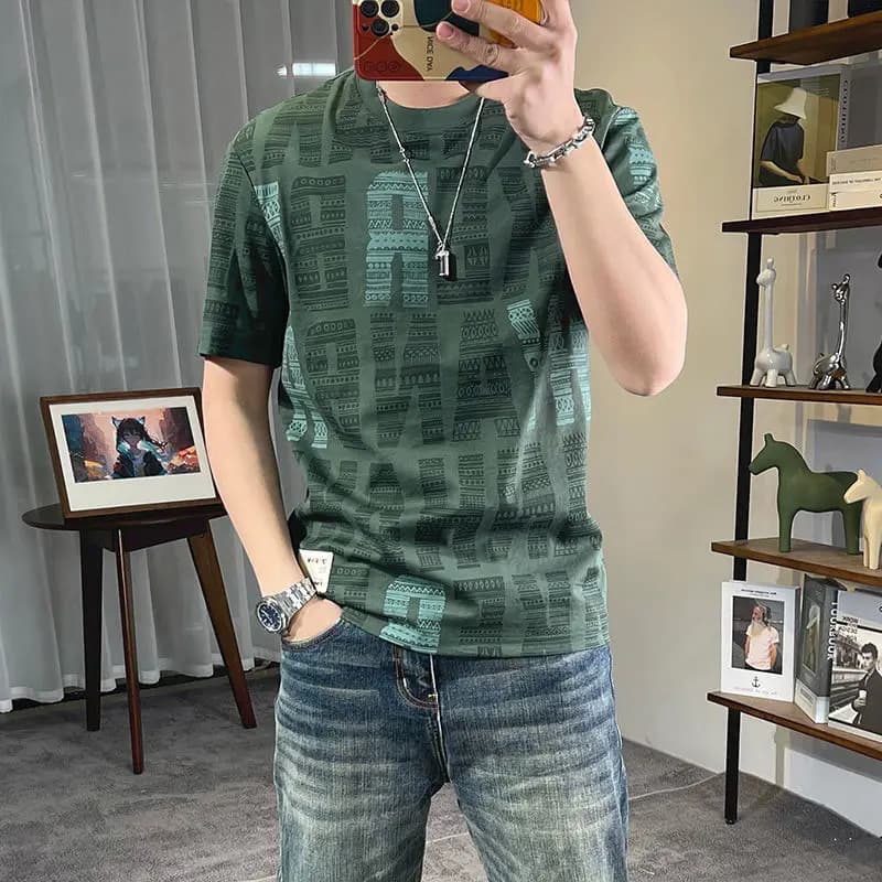 Fashion O-Neck Spliced Printed Letter Vintage T-Shirts Men's Clothing Summer New Loose Casual Tops All-match Tee Shirt