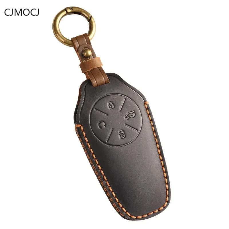 Premium Genuine Leather NFC Card Key Cover Case for Exeed Sterra ET / ES / Chery ICAR 03 / Yaoguang - Protective Key Fob Shell