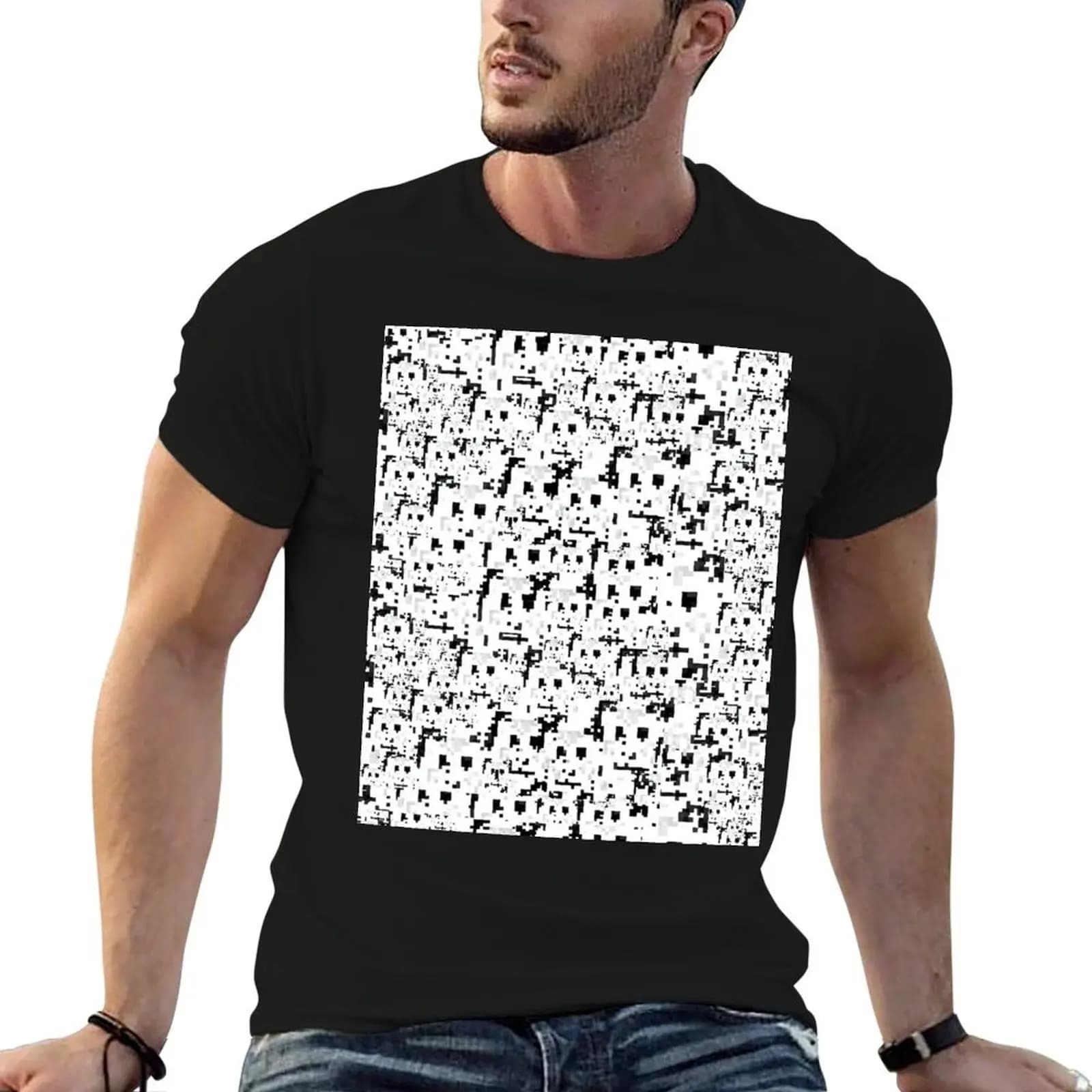 anti facial recognition T-Shirt man t shirt designer black cotton t-shirt plain for man package T-Shirt