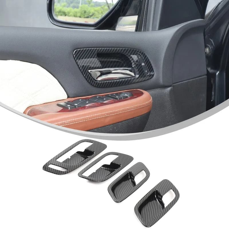 4pcs ABS  Inner Door Bowl  Trim  Stickers For Cadillac Escalade 2007 2008 2009 2010-2014  Car Interior  Accessories
