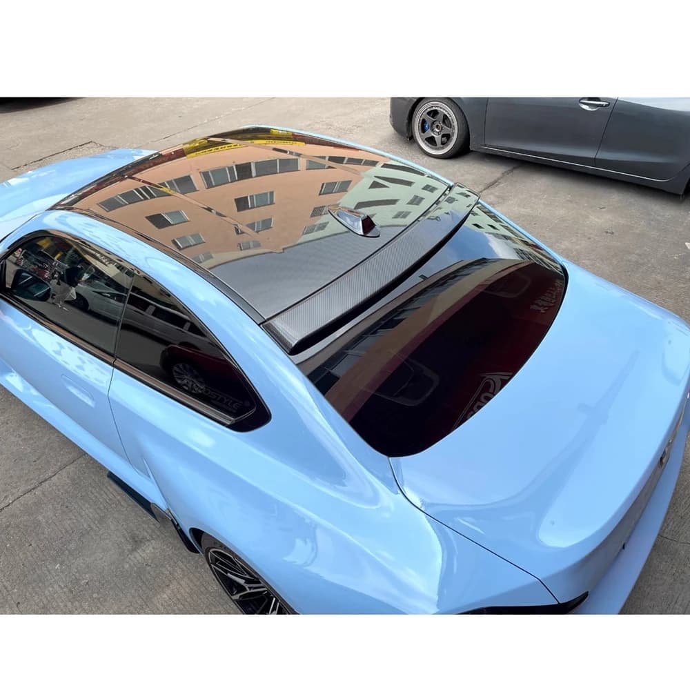 For BMW 2 Series G42 Couep/G87 M2 Carbon fiber Rear Roof Spoiler Trunk wing 2021-2024 FRP primer Glossy black