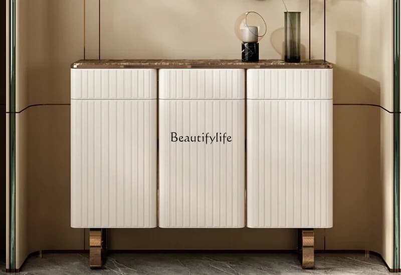 02 Italian light luxury high-end shoe cabinet storage modern simple marble entrance storage cabinet