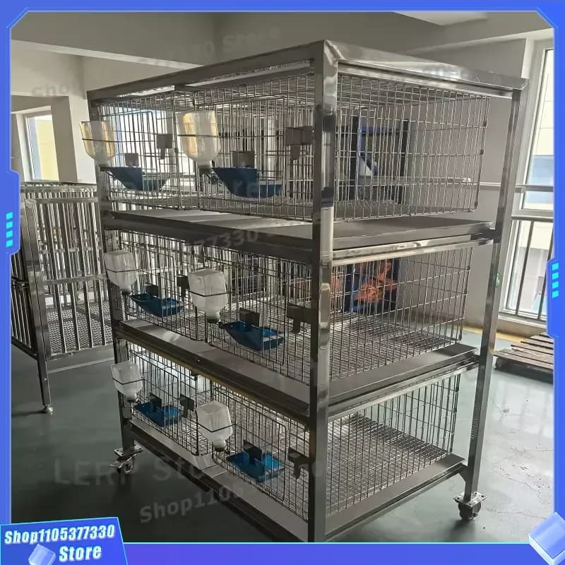 Durable Galvanized Wire Mesh Rabbit Hutch with Motorized Ventilation and Large Feeder Filter Customizable Cage for Small