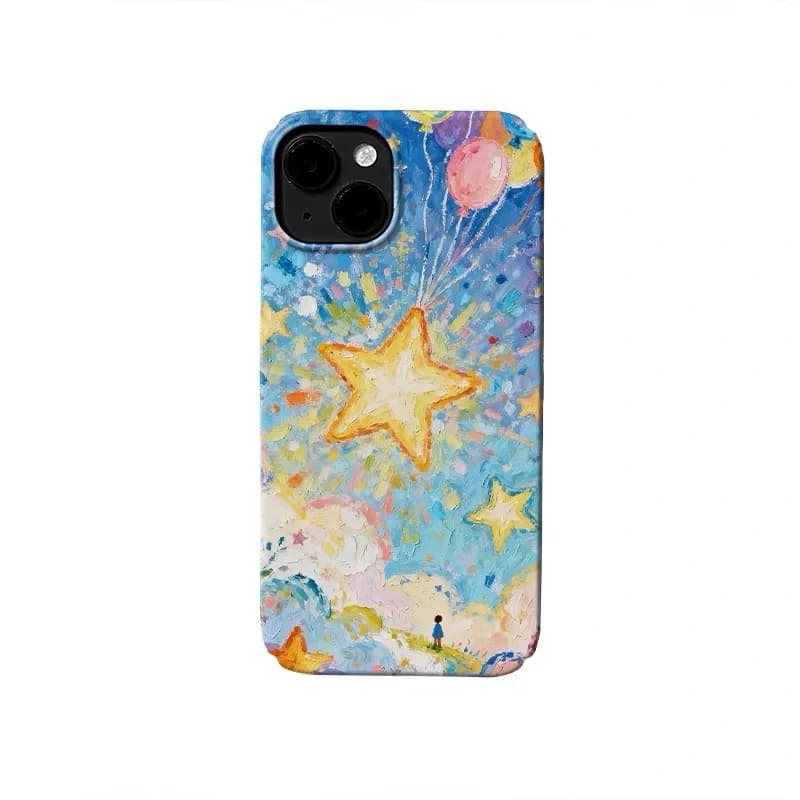 Blue Star Balloon Art Phone Case for IPHONE 17 Air 16E 15 PROMAX 14 Plus 13 12 MINI 11 PRO 16Plus XR XS MAX Acrylic Phone Cover