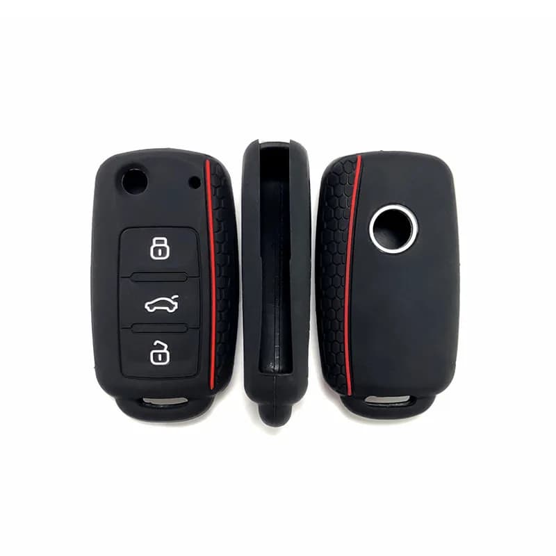 TPU Leather Car Remote Key Fob Case Cover for VW Golf 7 GTI Polo T-Cross T-Roc Touran Tiguan Skoda Octavia Rapid Kodiaq Fabia