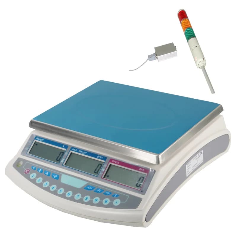3kg/0.05g 15kg/0.2g Lab Industrial Part Digital Counting Tri-color Alarm Weighing Scale HI-OK-LO Limit RS232 Port 6kg 0.1g