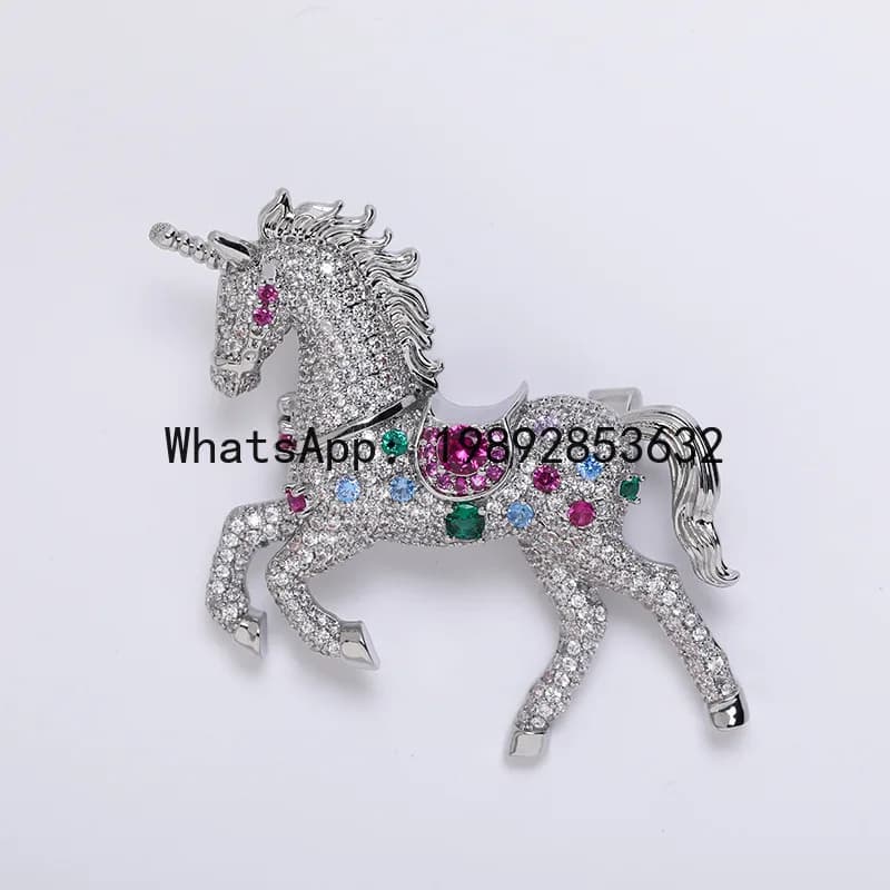 PYJ fashion retro enamel horse zircon versatile anti-light clothing corsage jewelry pin