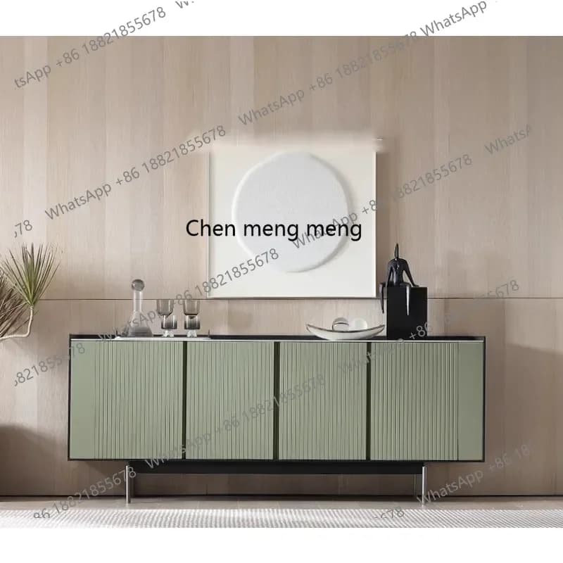 G Italian minimalist solid wood dining side cabinet light luxury living room storage side cabinet entrance cabinet