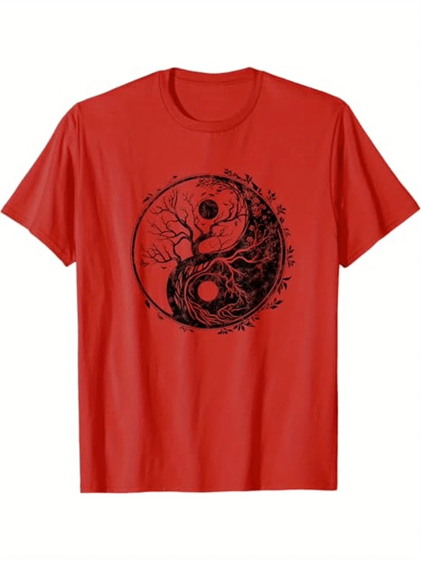 Yin Yang Tree of Life Martial Arts Graphic T-Shirt 100% Cotton O-Neck Short Sleeve Summer Casual Mens T-shirt Streetwear
