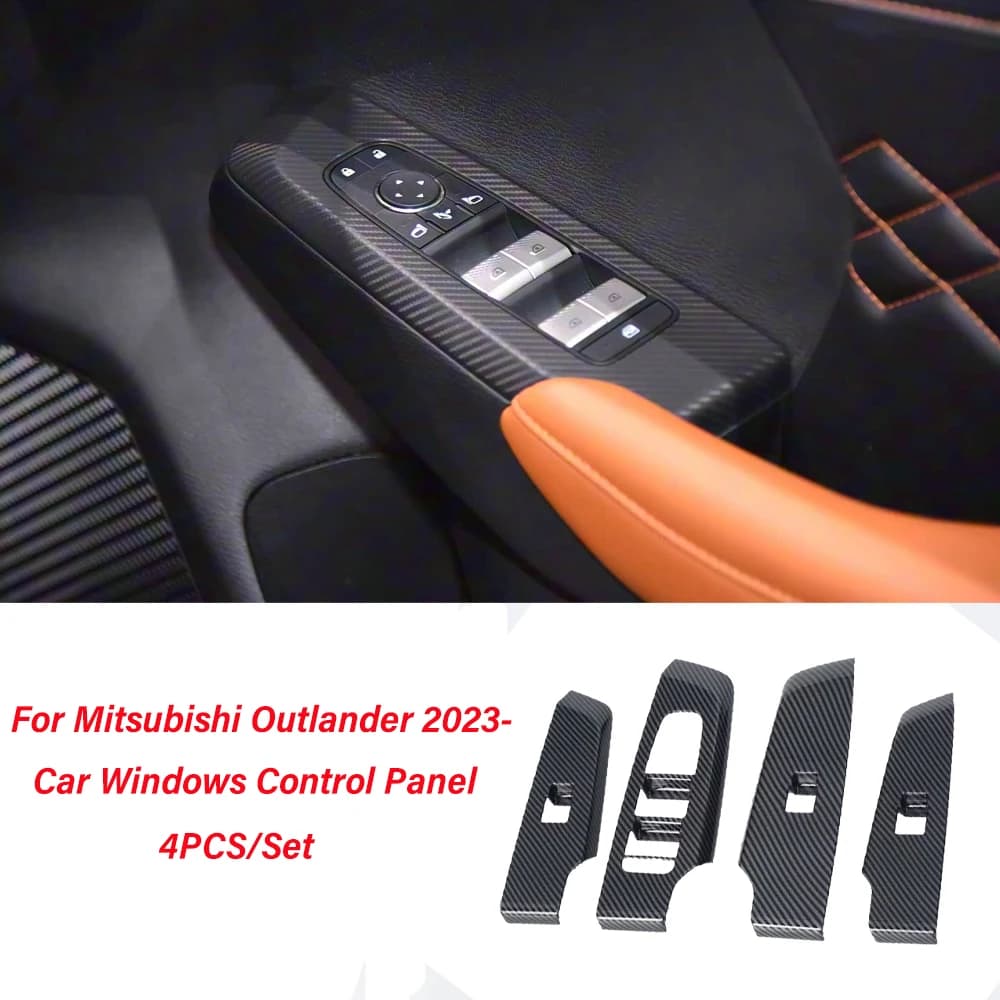 For Mitsubishi Outlander 2023 2024 2025 Car Windows Control Panel Accessories Interior Styling Protect Stickers 4PCS