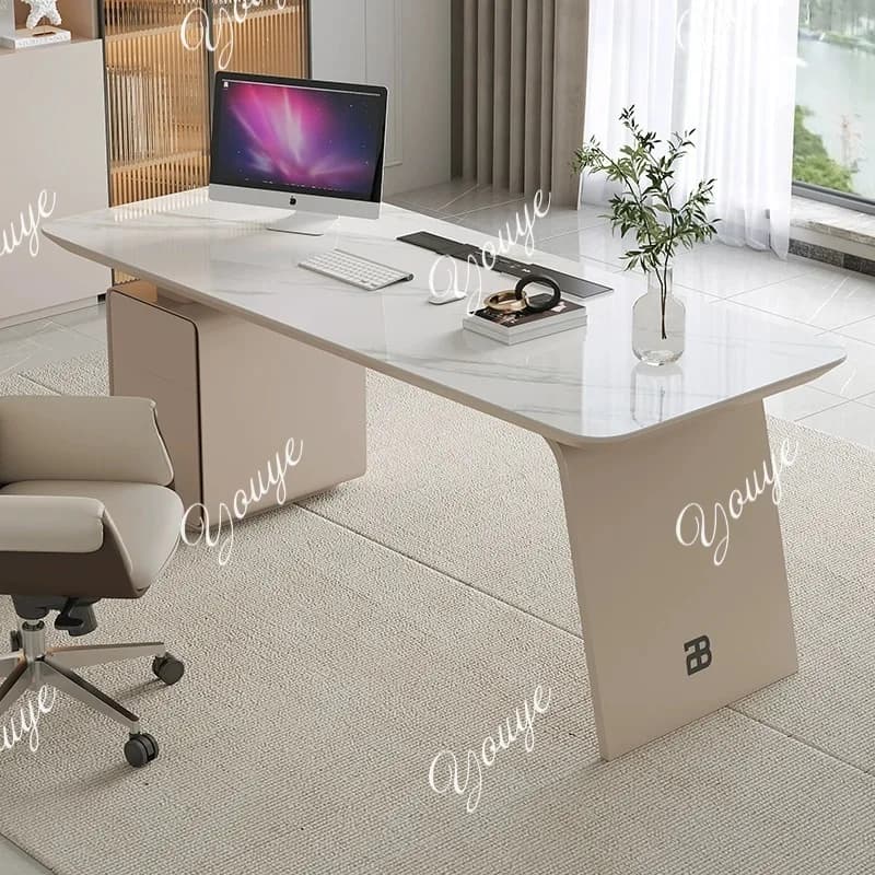 SX Modern Light Luxury Desk Home Study Solid Wood Computer Writing Desk Simple Modern Boss Desk