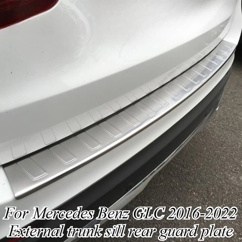 For Mercedes Benz GLC 2016-2022 Exterior Trunk Sill Guard Plate Stainless Steel Rear Bumper Protection Trim Styling Accessories