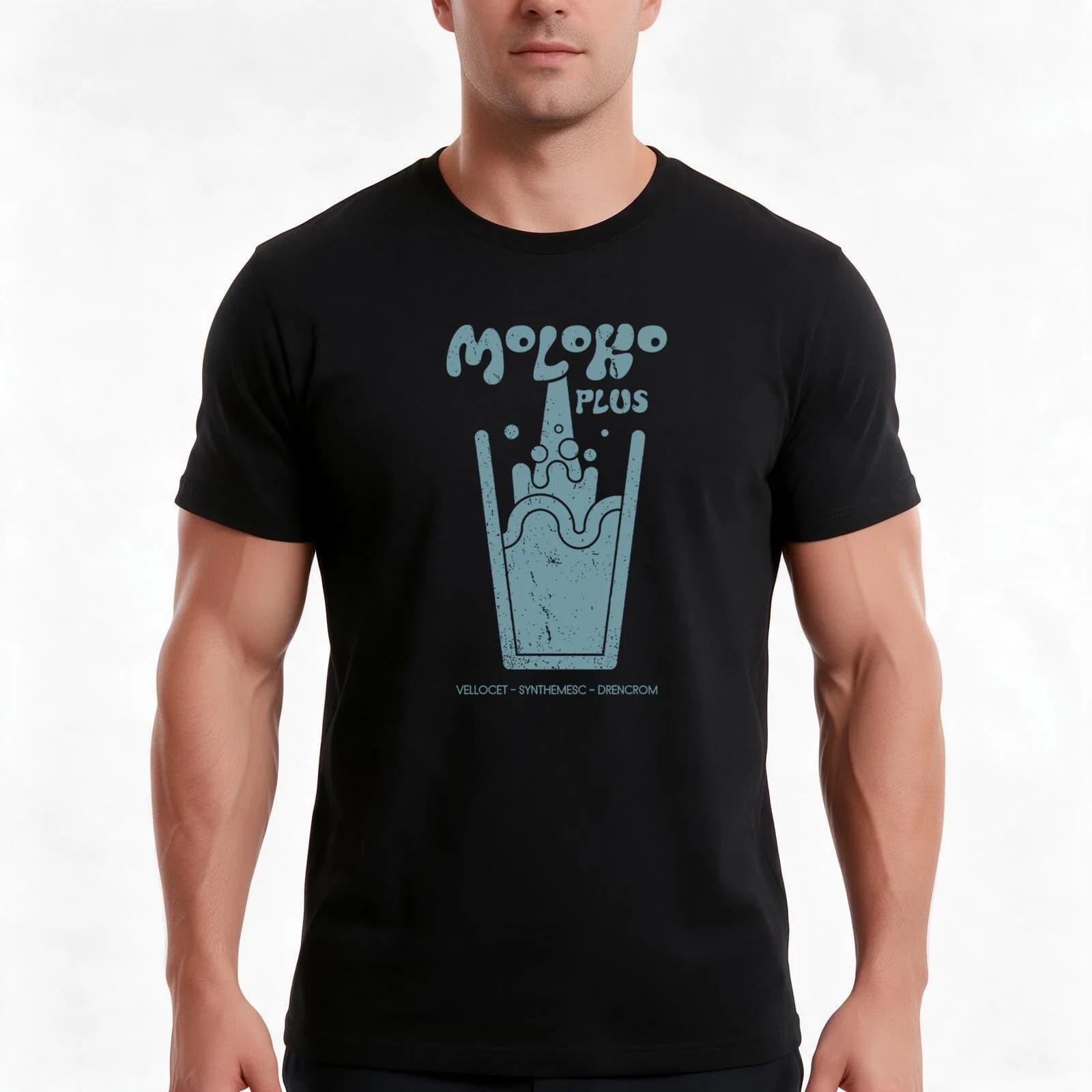 Moloko Plus T-Shirt, Summer Casual Cotton Tee, Oversized Streetwear Tops, Vintage Graphic Print, Loose Fit Short Sleeve