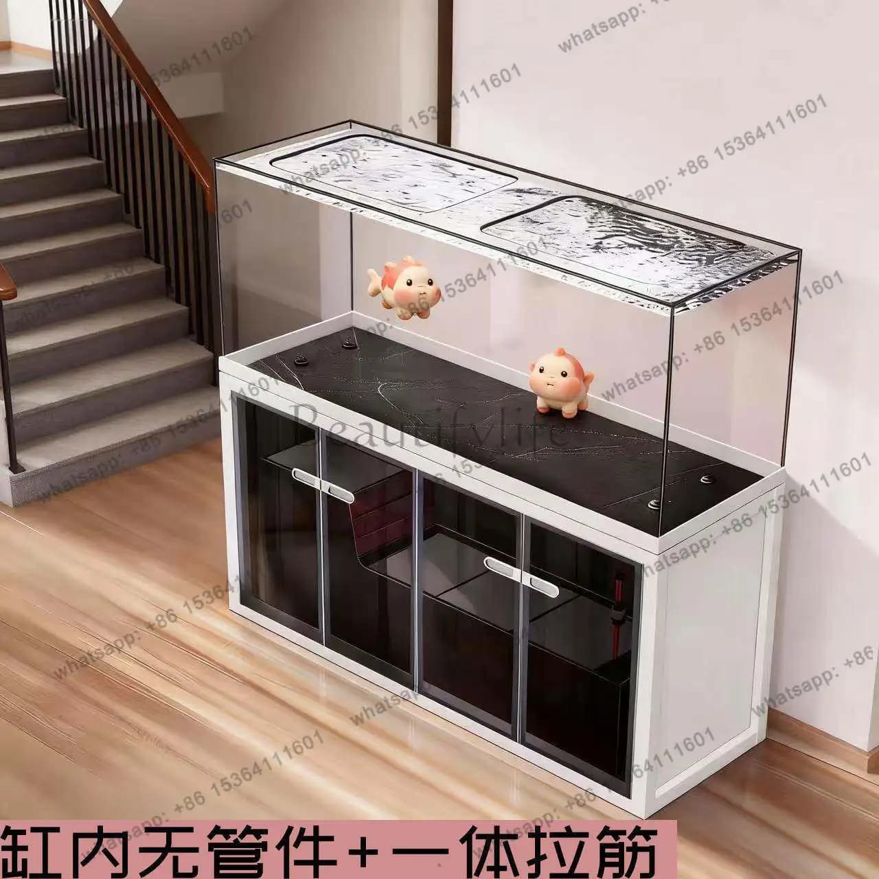 No pipe fittings in the tank, no border fish tank integrated tensing living room large water-free koi fish pond