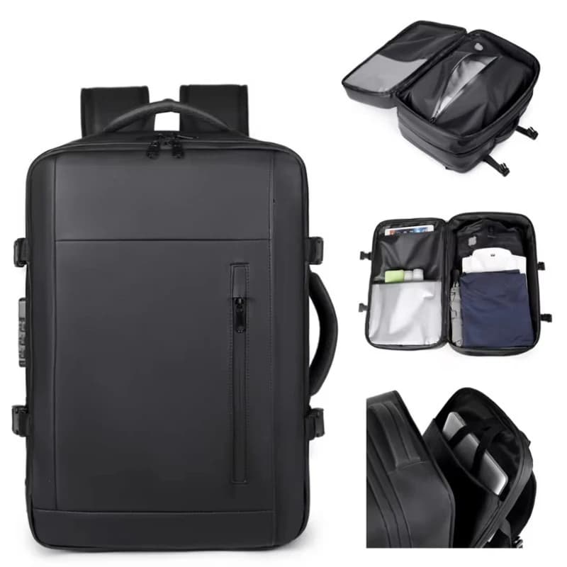 Waterproof and anti-theft multi-functional travel notebook backpack, expandable vacuum compression backpack bag