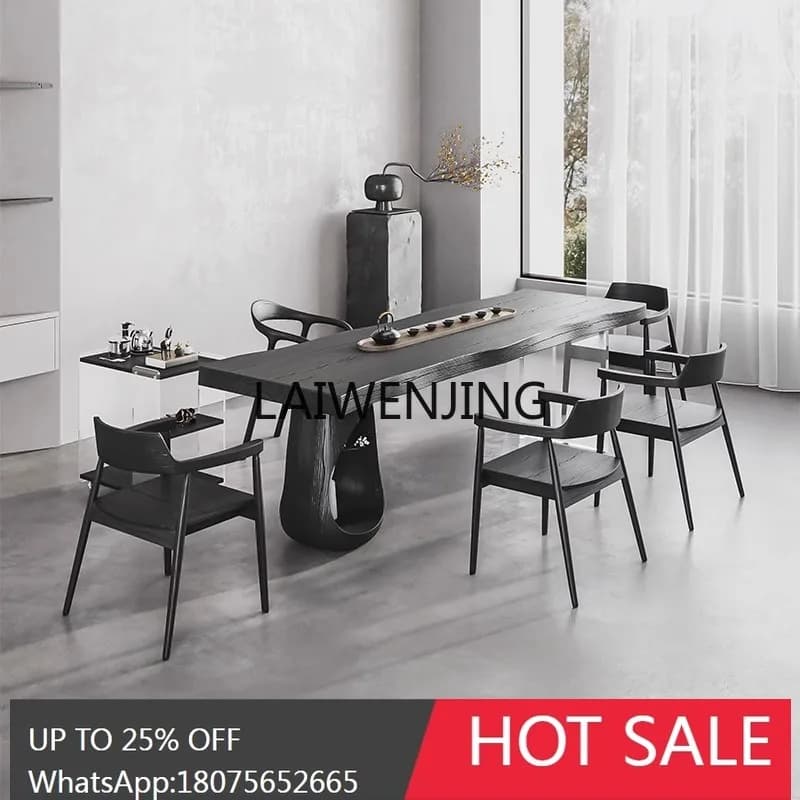 SGF solid wood tea table and chair combination living room log large board tea table