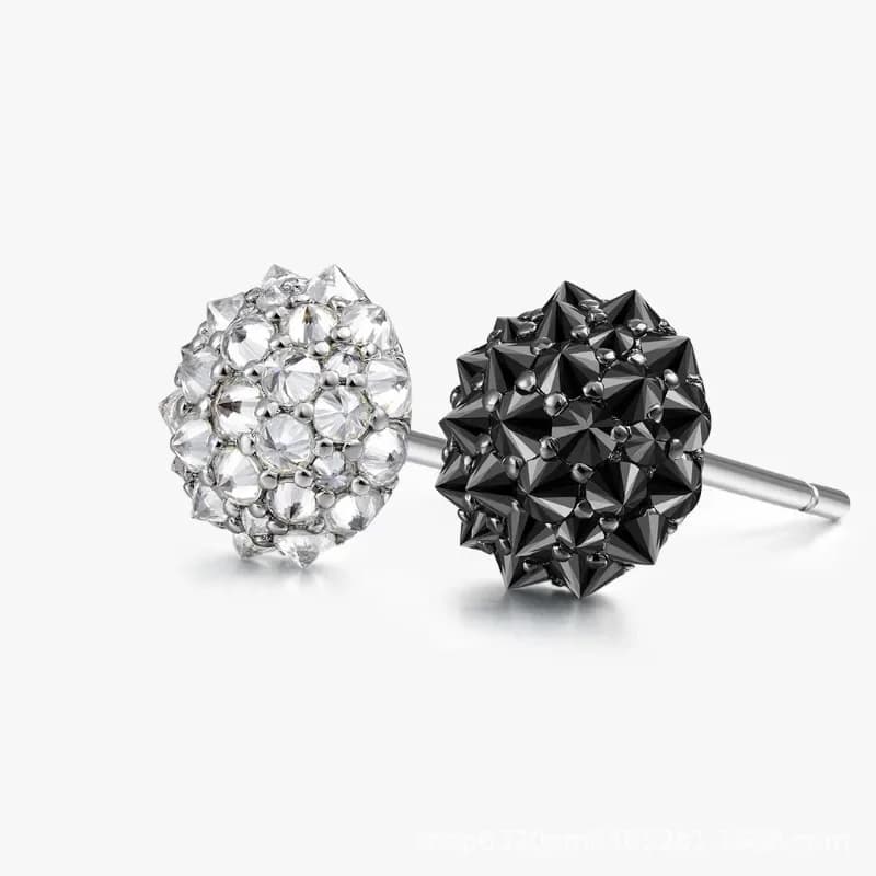 S925 silver D color moissanite reverse inlay earrings high-end personality ins wind stud earrings
