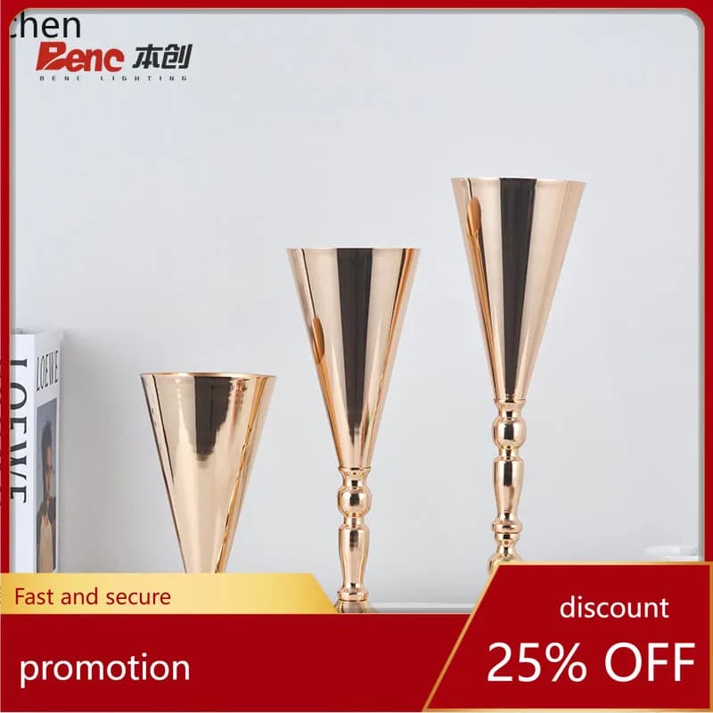 YFY  creative wedding arrangement flower vase hotel home dining table decoration crystal vase iron art crafts ornament