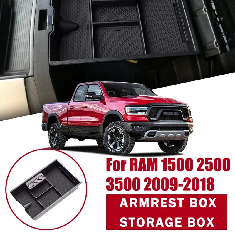 For Dodge RAM 1500 2500 3500 2009-2018 Armrest Storage Box Stowing Tidying Organizer Box Car Interior Accessories Supplies
