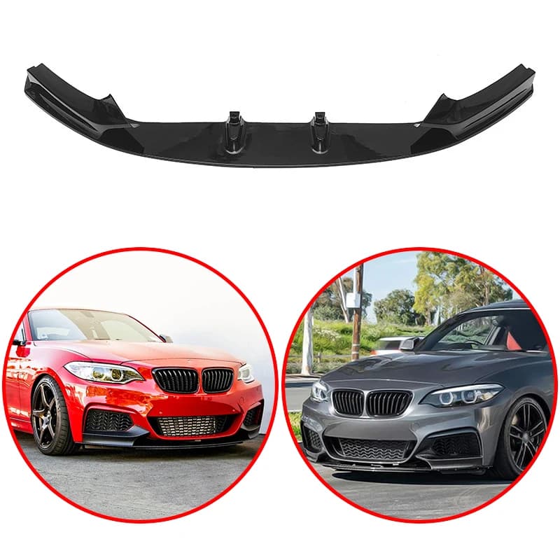 For BMW 2 Series F22 F23 2014-2021 M Sport Coupe 2-Door 4pcs Front Bumper Lip Lower Splitter Spoiler Trim Plate Blade Guard