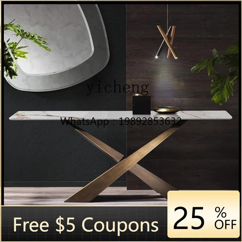 R1  entrance table Modern simple entry against the wall Light luxury rock slab Ultra narrow entrance table
