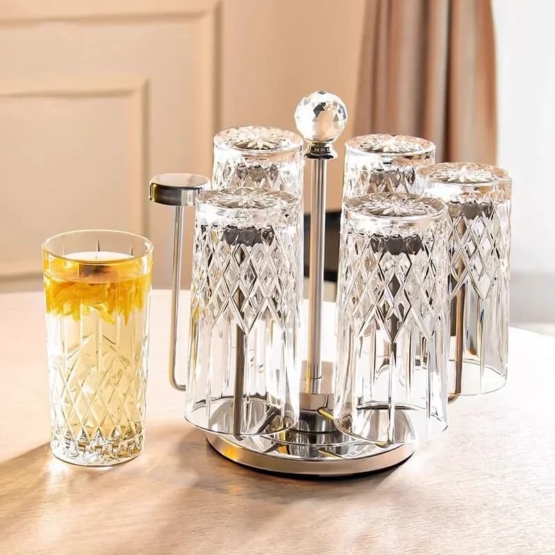 Crystal glass water cup set, household exquisite high temperature resistant tea cup, high value