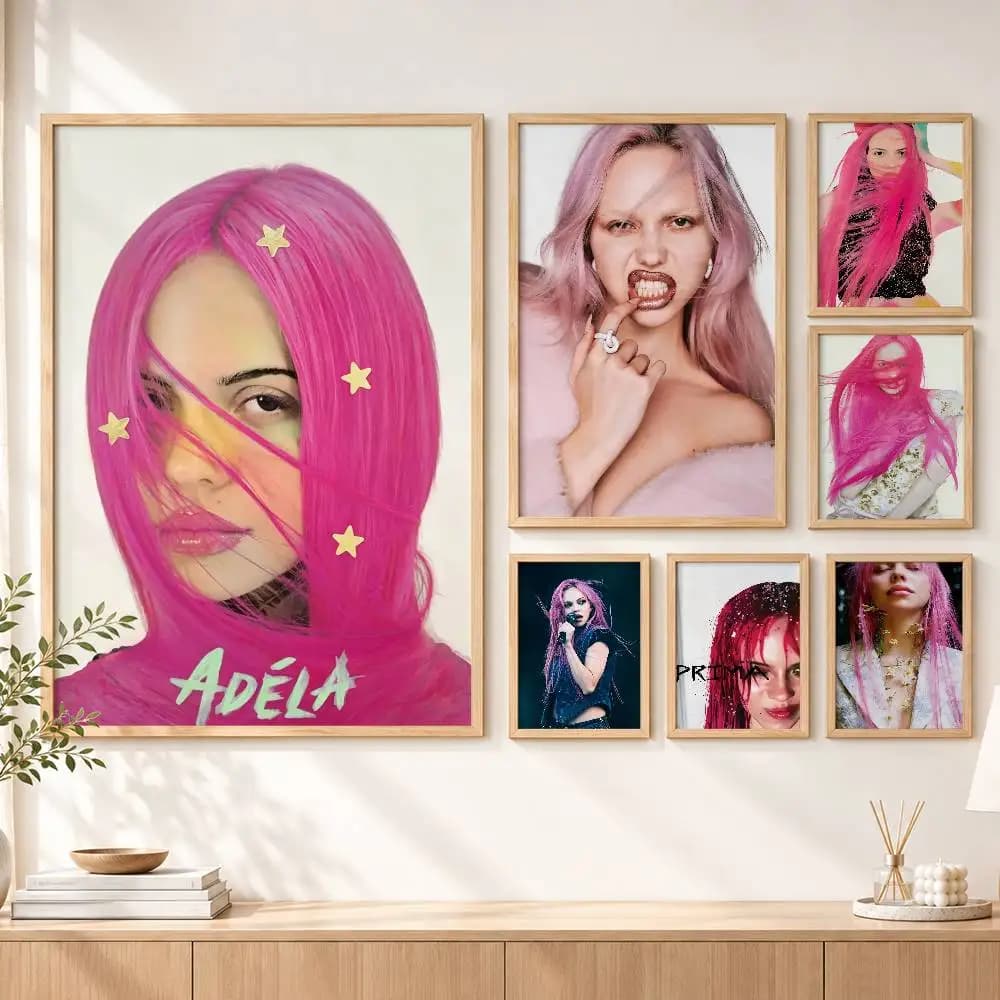 Hot Beautiful A-ADELA P-PRIMA Poster HD Self Adhesive Waterproof Wall Art Ideal for Home Office Dorm Gift Customizable