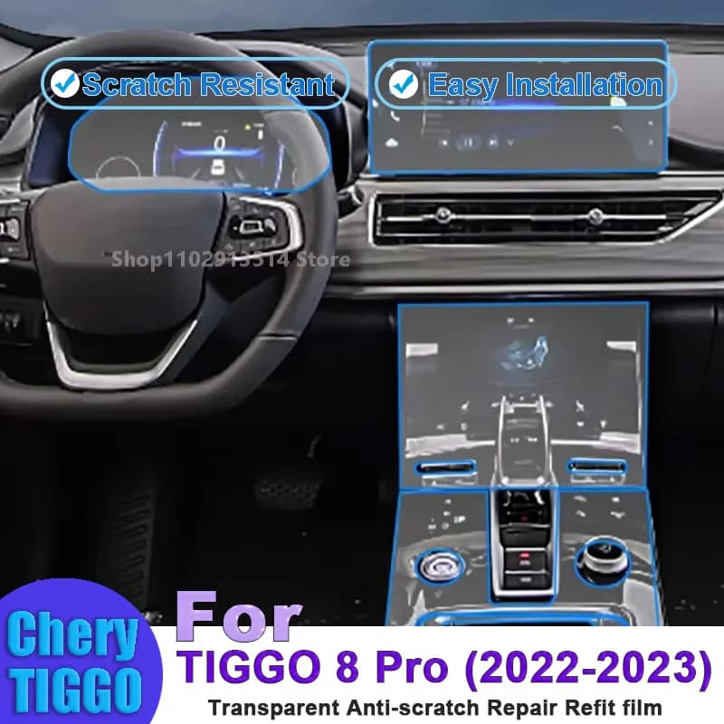 Car Interior GPS Navigation Film For Chery TIGGO 8 Pro (2022-2023) LCD Screen TPU Protective Cover Protector Decoration Stickers