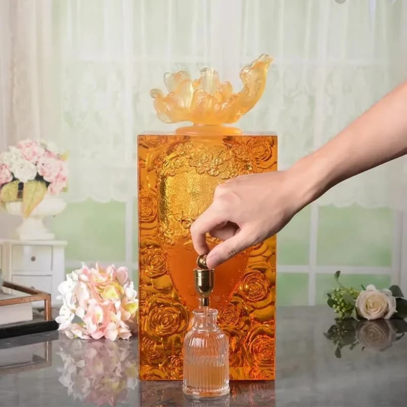for Crystal Glass Wedding Party Event Decoration 1L Perfume Fountain Dispenser Bottle