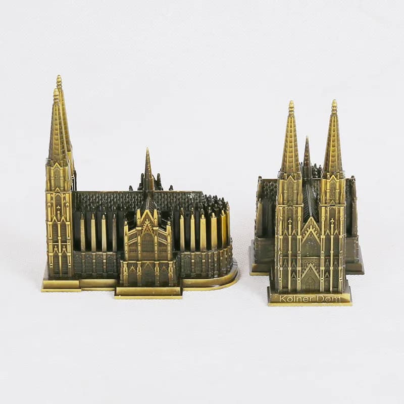 Germany Famous Cologne Cathedral Metal Model Creative Architectural Crafts Home Decor City Landmark Building Souvenirs Gifts