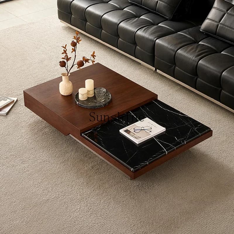Rectangle medieval style living room household small apartment marble coffee table  FT