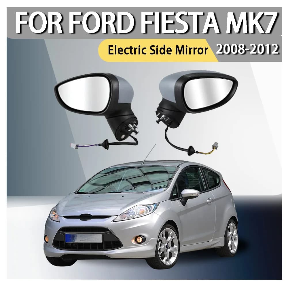 ABS Plastic Car Decoration Primer Electric Side Mirror For Ford Fiesta Mk7 2008 2009 2010 2011 2012 Car Rearview Accessories