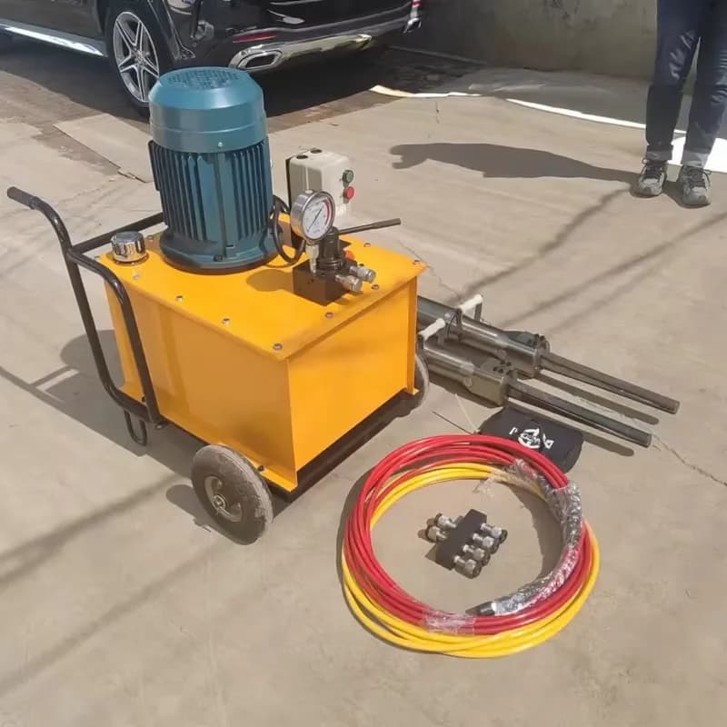 Portable Hydraulic Rock Splitter Heavy Stone Breaking Tools Stone Splitting Wedge Machine for Construction Demolition
