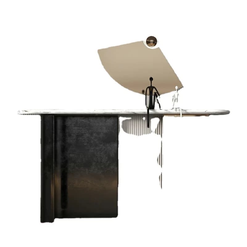 ZZXL Console Stainless Steel Marble Wall Console Tables Home Entrance Cabinet