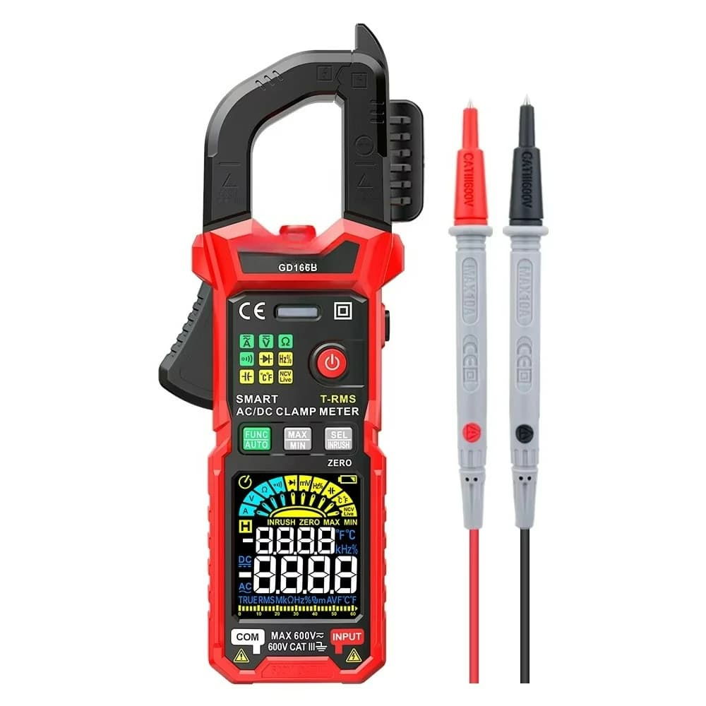 Smart Digital Clamp Meter True RMS Multimeter Auto Range 6000 Counts NCV DC AC Voltage Inrush Current Temperature Tester