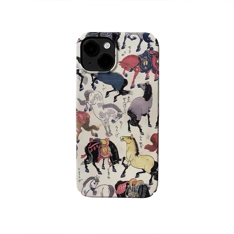 Colorful Cartoon Horse Map Phone Case for IPHONE 17 Air 16E 15 PROMAX 14 Plus 13 12 MINI 11 PRO 16Plus XR XS Acrylic Phone Cover