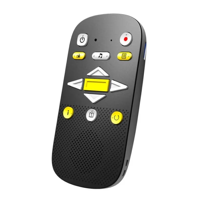 Blind low vision elderly listening machine E7 has old yellow calendar