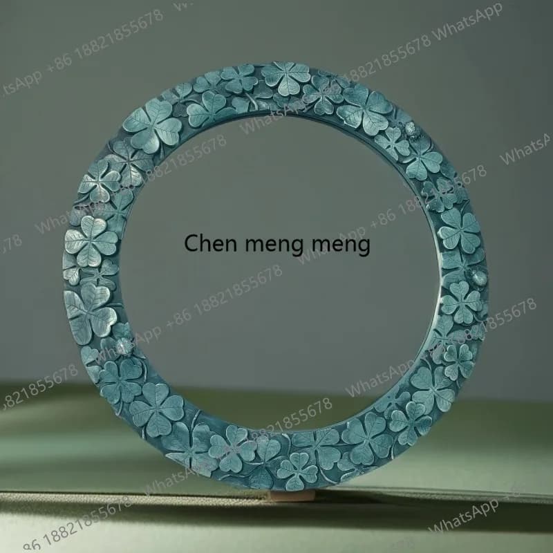 Mediterranean style makeup mirror wall dressing bathroom entrance mirror decorative four-leaf clover wall hanging mirror