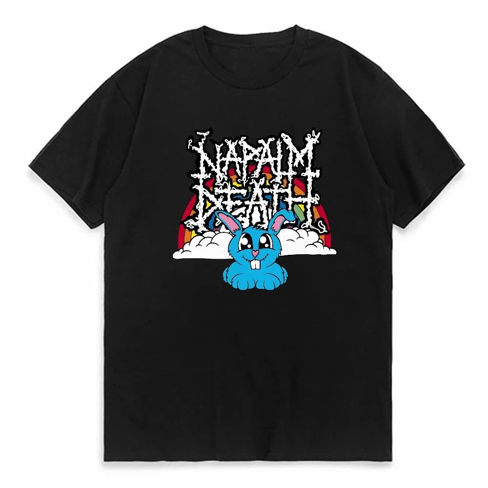 Napalm Death Rainbow T Shirt  for Both Men and Women summer Breathable Tops tee Soft Casual Loose Crewneck  Short Sleeve tee