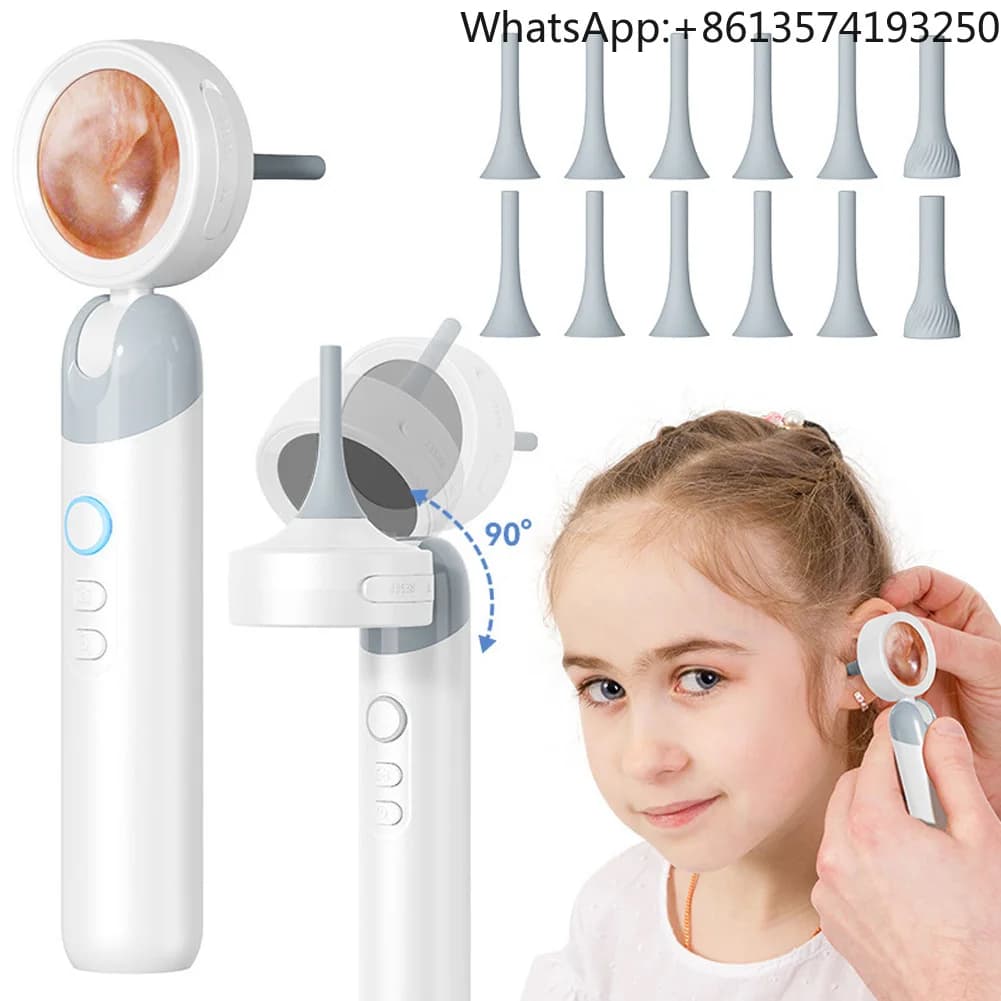 1080P Visual Ear Camera Ear Mouth Check 2M Pixels Camera Ear Wax Cleaner Camera for Ears Nose Skin Support 90° Rotating Heads