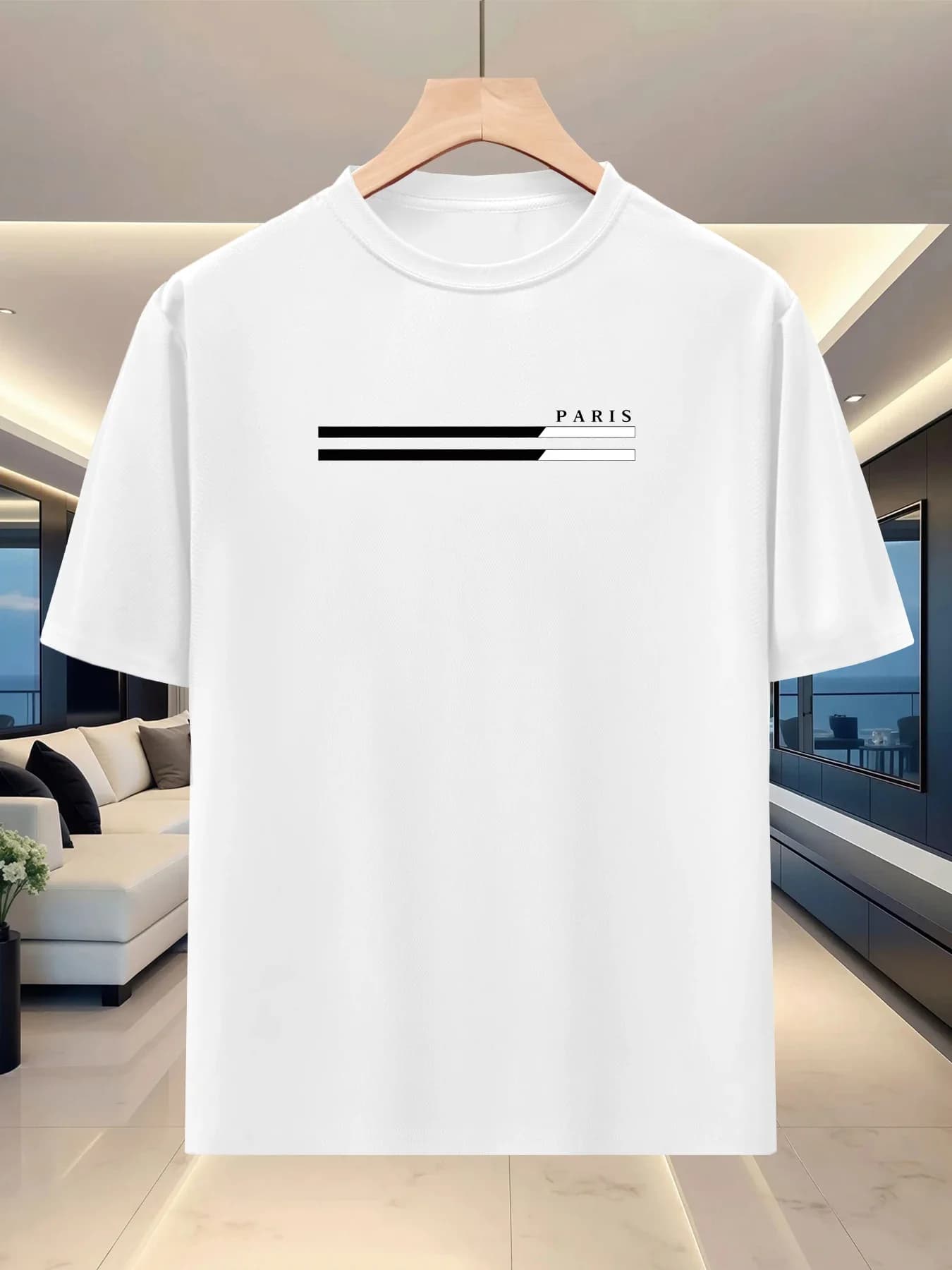 Men's Summer Crew Neck Short Sleeve Trendy Letter Print T-shirt Casual Fashionable Streetwear Breathable Active Wear Tops Tee