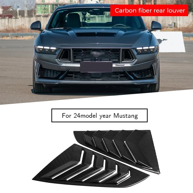 Automotive carbon fiber rear triangular window trim strip  for Mustang 2024