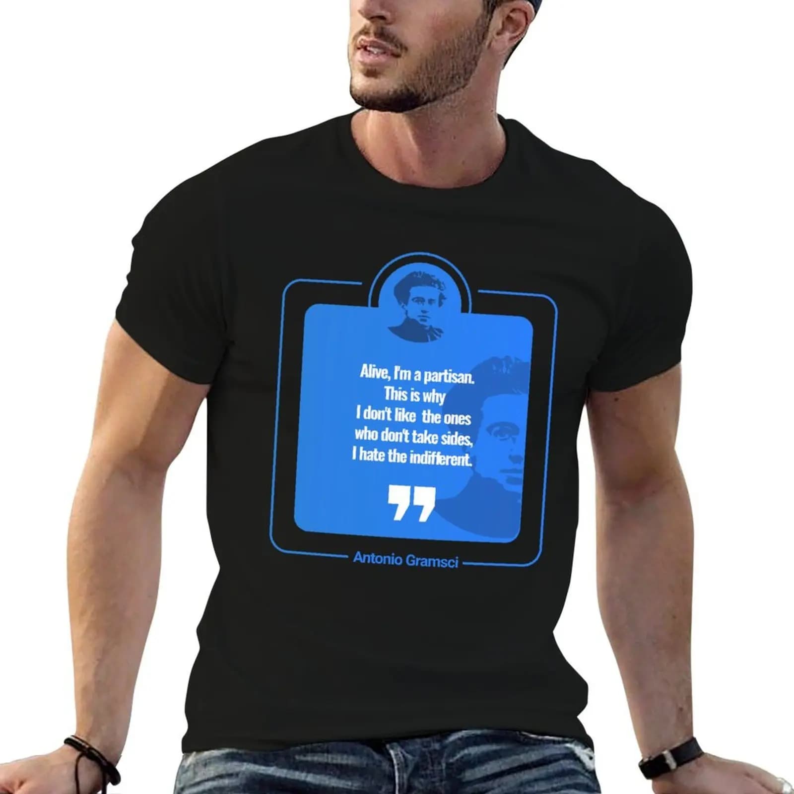 Antonio Gramsci quote poster T-Shirt animal prinfor boys graphic tee shirt t shirt for men