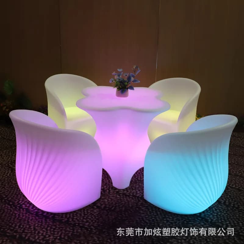 XL Plum Blossom Table and Chair Set for Bar KTV, Loose Sofa Chair Combination for Qingba Nightclub, Outdoor Colorful Creative