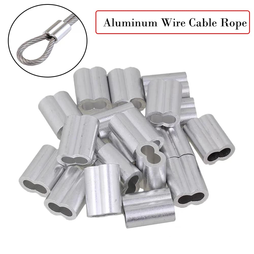 10pcs Steel Wire Cable Rope Clip  Fishing Line Double Holes Aluminum Fixing Clamps M1 M1.2 M1.5 M2 M2.5 M3 M4 M5 M6 M8 M10 M12