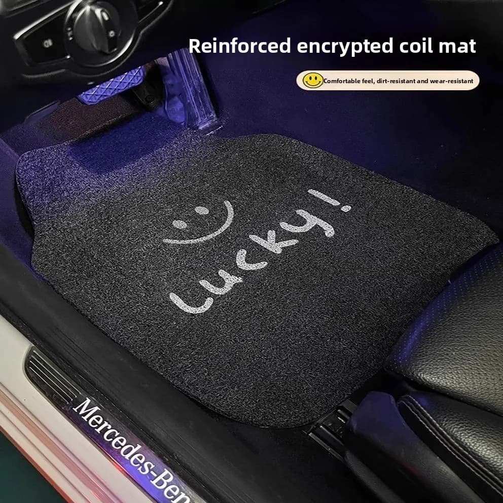 Car floor mat main driver single piece anti-dirty car cute silk ring protective foot pad easy to clean car universal female