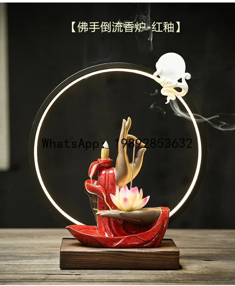 X4-1 Creative Ceramic Home Ornament Purple Sand Bergamot Ring Indoor Aromatherapy Zen Office Culture Ornament