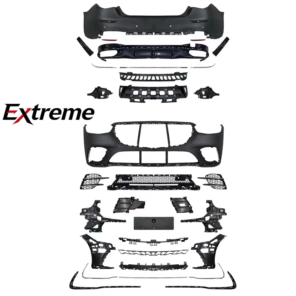 High Quality PP Material Front Bumper Rear Bumper S580 Look for Mercedes Benz W223 S Class 2021 2022 Upgrade S580 AMG Model
