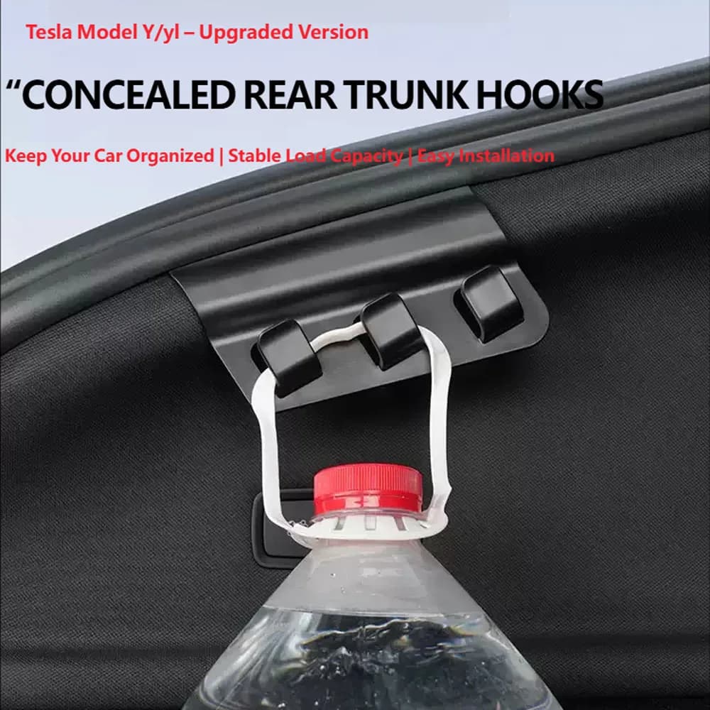 For Tesla model 3/Y/YL Rear Trunk Hidden type Storage Hook Holder Shopping Bag Hook Umbrella Hanger Interior Accessories